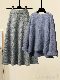 グレー/ニット·セーター+グレー/スカート