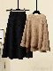 キャメル/ニット·セーター＋ブラック/スカート